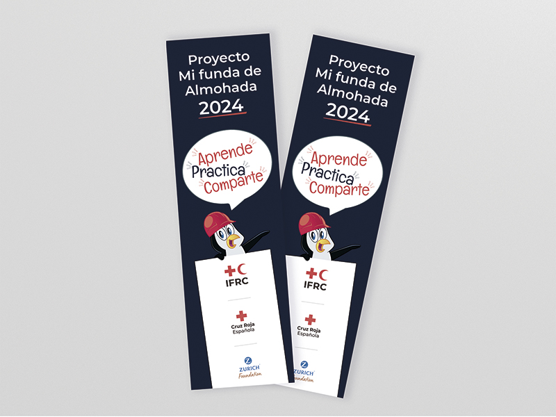 Bookmark design for a Red Cross campaign