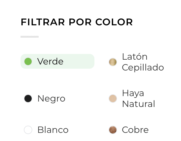 Alternative view of Layered Nav Swatches: Agregar colores, columnas, bullets y mucho más al widget mostrar por atributos
