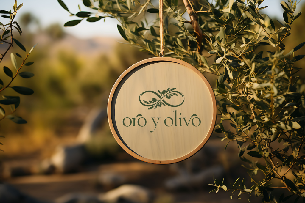 oro y olivo. mockup arbol
