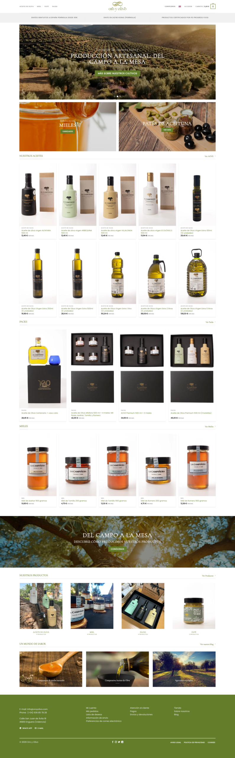 pagina web oro y olivo