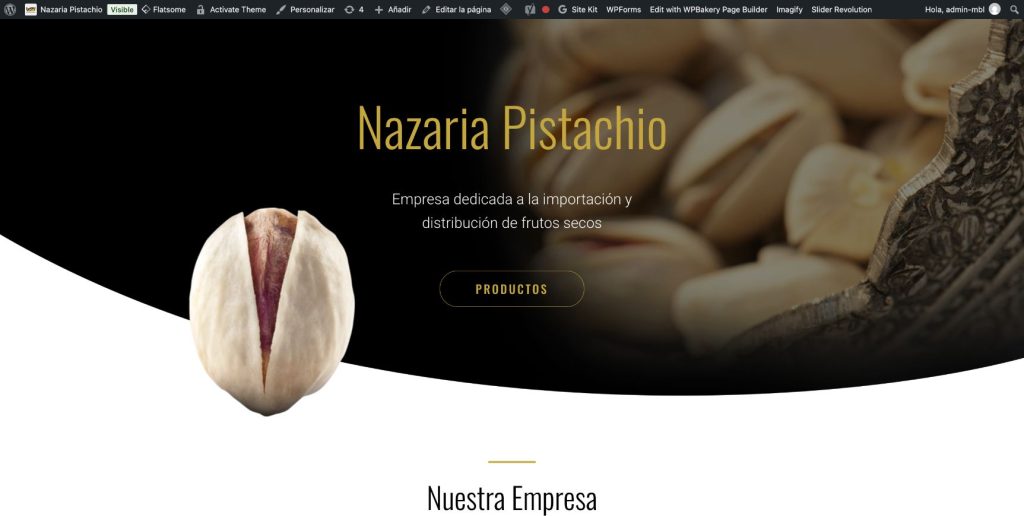nazaria-web-portada Página de inicio de Nazaria Pistachio diseñada y desarrollada por Marabelia