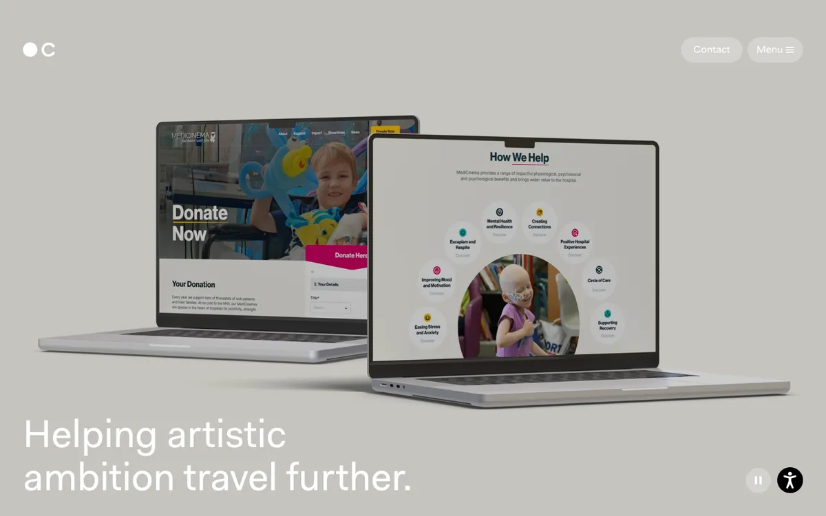 Página web de Chaptr Studio, agencia creativa
