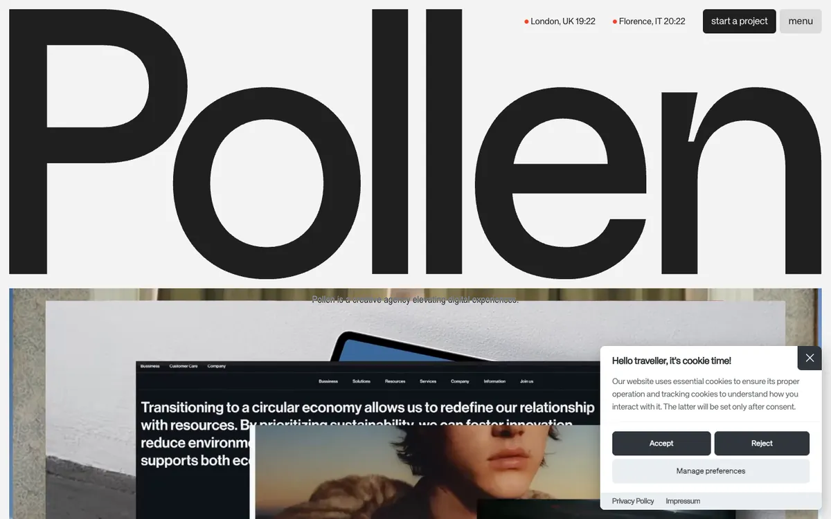 Página web de Pollen Design London
