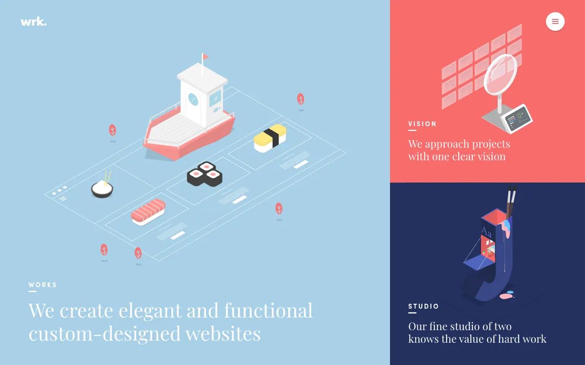 Página web ilustrada de Waaark