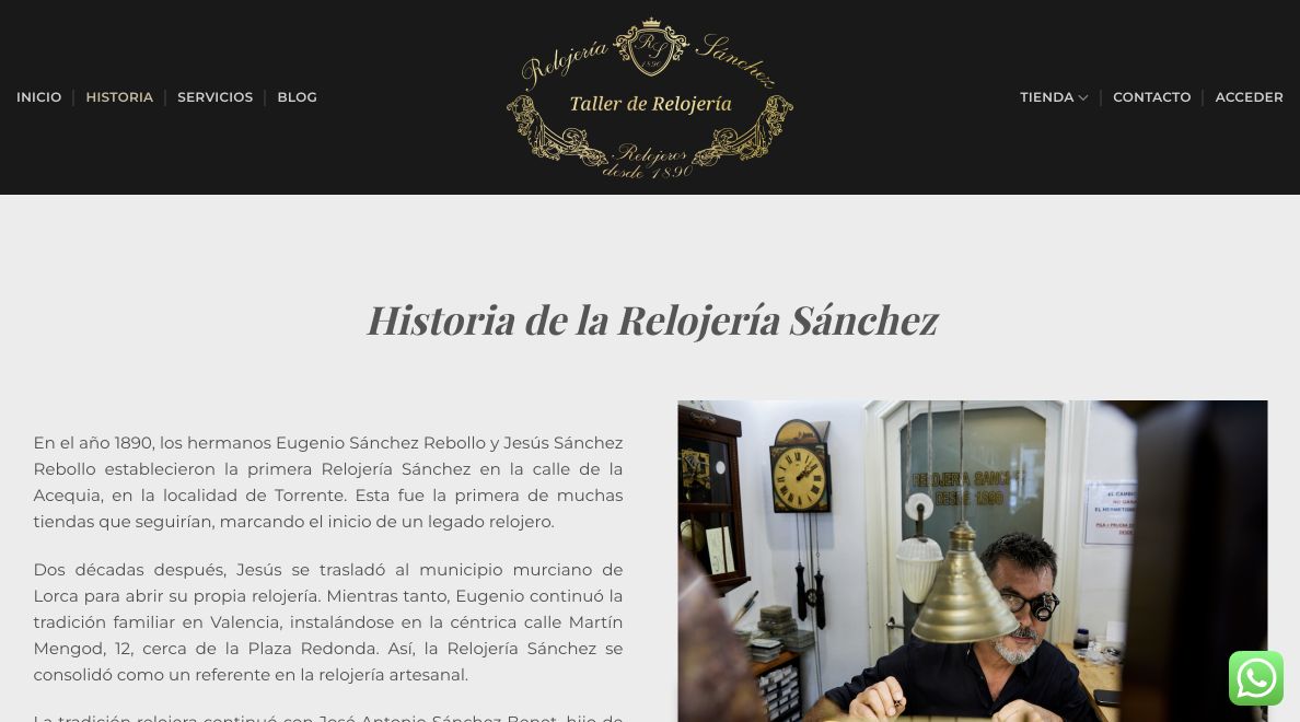 Historia y tradición de Relojería Jesús Sánchez desde 1890